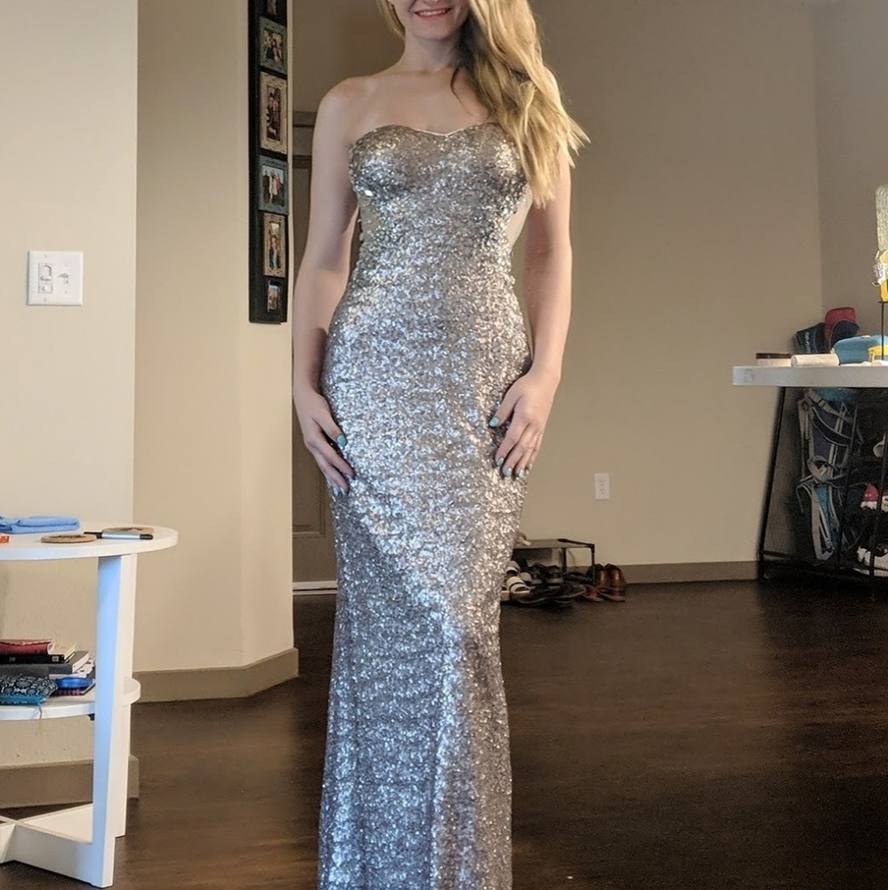 Long Silver/Copper Gown
